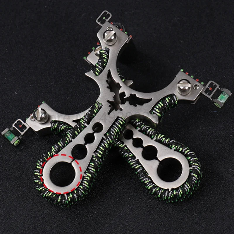 Red Laser Shooting Stainless Steel Slingshot With Flat Rubber Band Catapult Outdoor Sports Hunting Slingshot Accessories