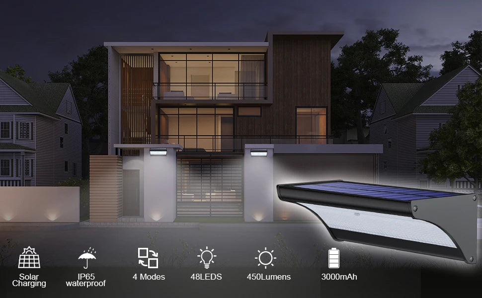 Waterproof Solar Outdoor Garden Lights Super Bright  Aluminium LED Motion Sensor Wall Light Solar Powered Security Lamp