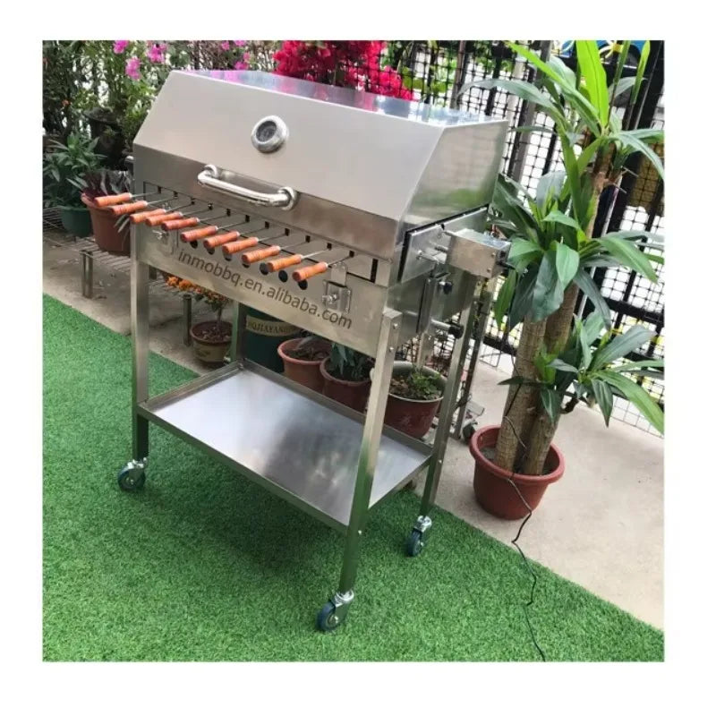 Garden Outdoor Charcoal BBQ Cyprus Rotisserie Grill with Hood