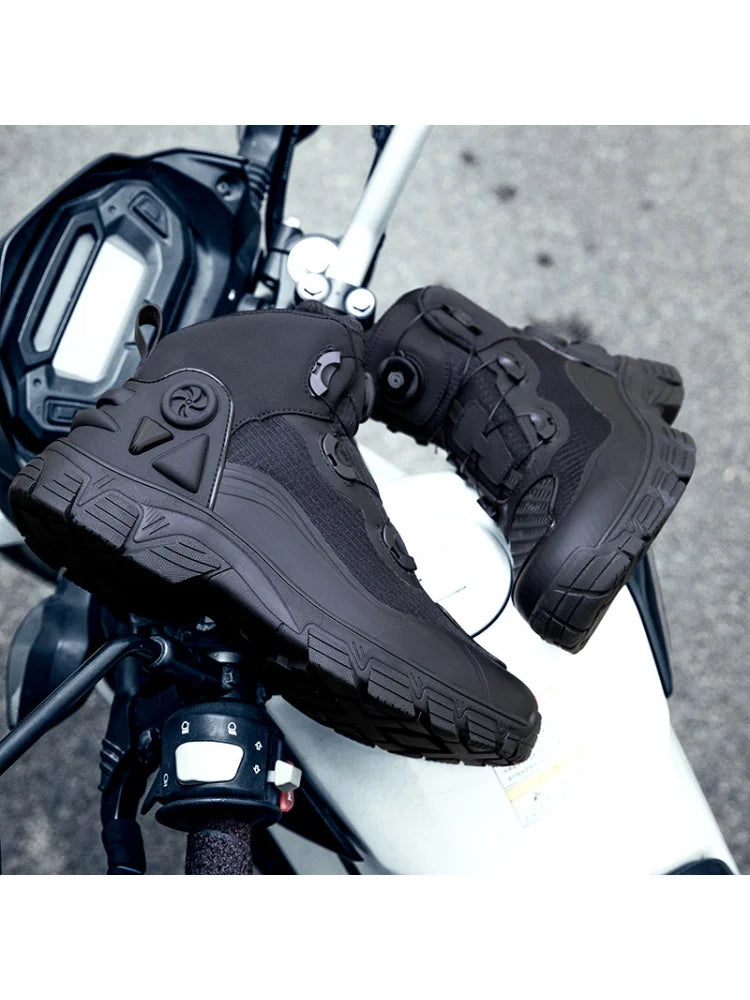 Large Size Motorcycle Boots Outdoor Riding Racing Shoes Anti-fall Wear-resistant Motorcycle Shoes Motorcycle Travel Equipment