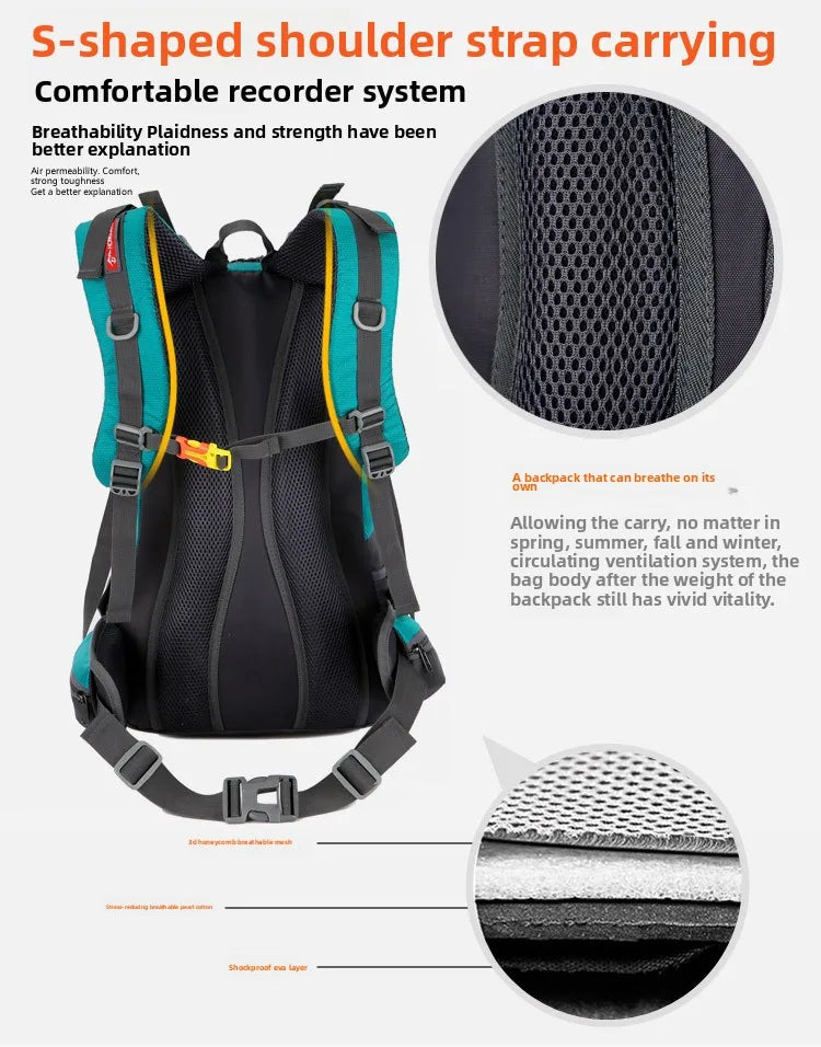 60L Large Capacity Hiking Backpack Men Outdoor Mountain Backbag Male Sport Back Pack Leisure Teens Travel Package Black