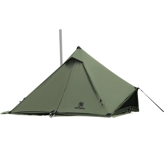 OneTigris CONIFER T/C Chimney Tent 1-2 persons Pyramid/Teepee Hot Tent With Tent Poles Snow Skirts for Camping & Bushcrafting