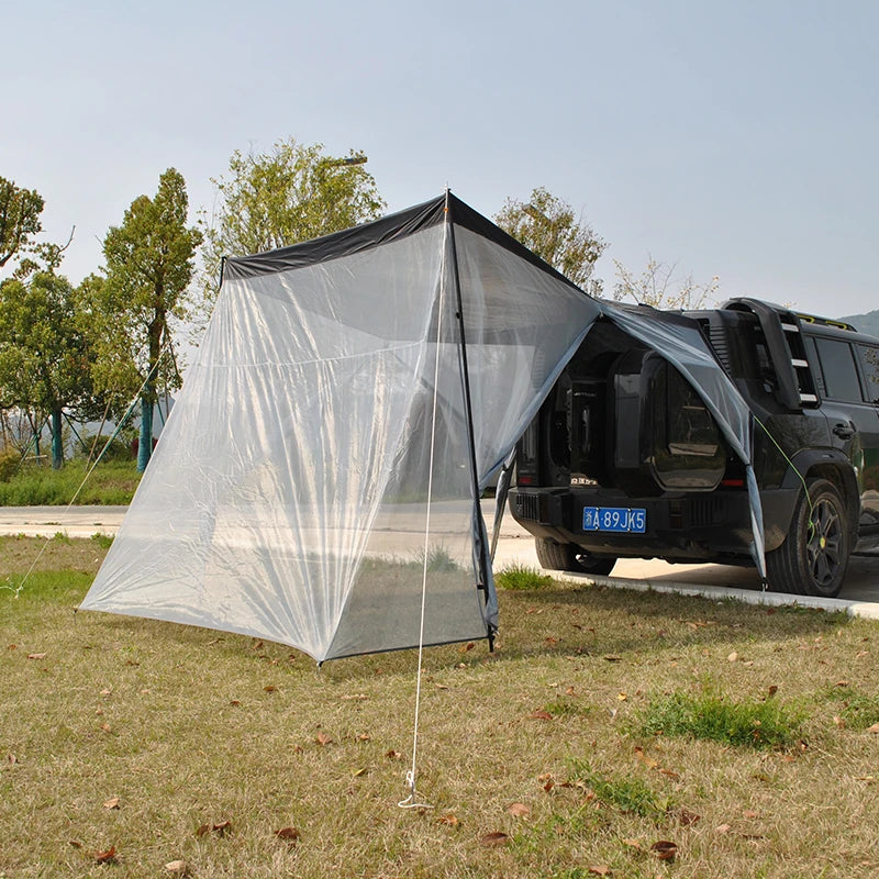 SUV Rear Tent with Mosquito Net – 4-Person Sun Shelter & Quick-Setup Car Canopy for Family Camping, Outdoor Adventures