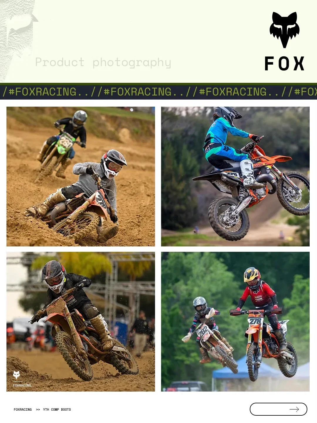 FOX Off-Road Boots Entry Level Comp Youth Motorcycle Boots for ATV/UTV Trail and MX Track Use ravel Shoes Botas Moto for kids