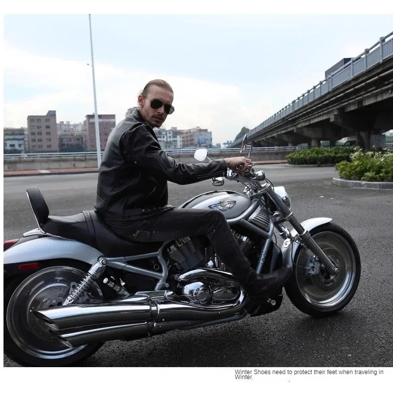 Motorcycle Riding Boots Men's Anti-slip Wear-resistant Locomotive Cycling Shoes Comfort Waterproof Anti-drop Four Seasons