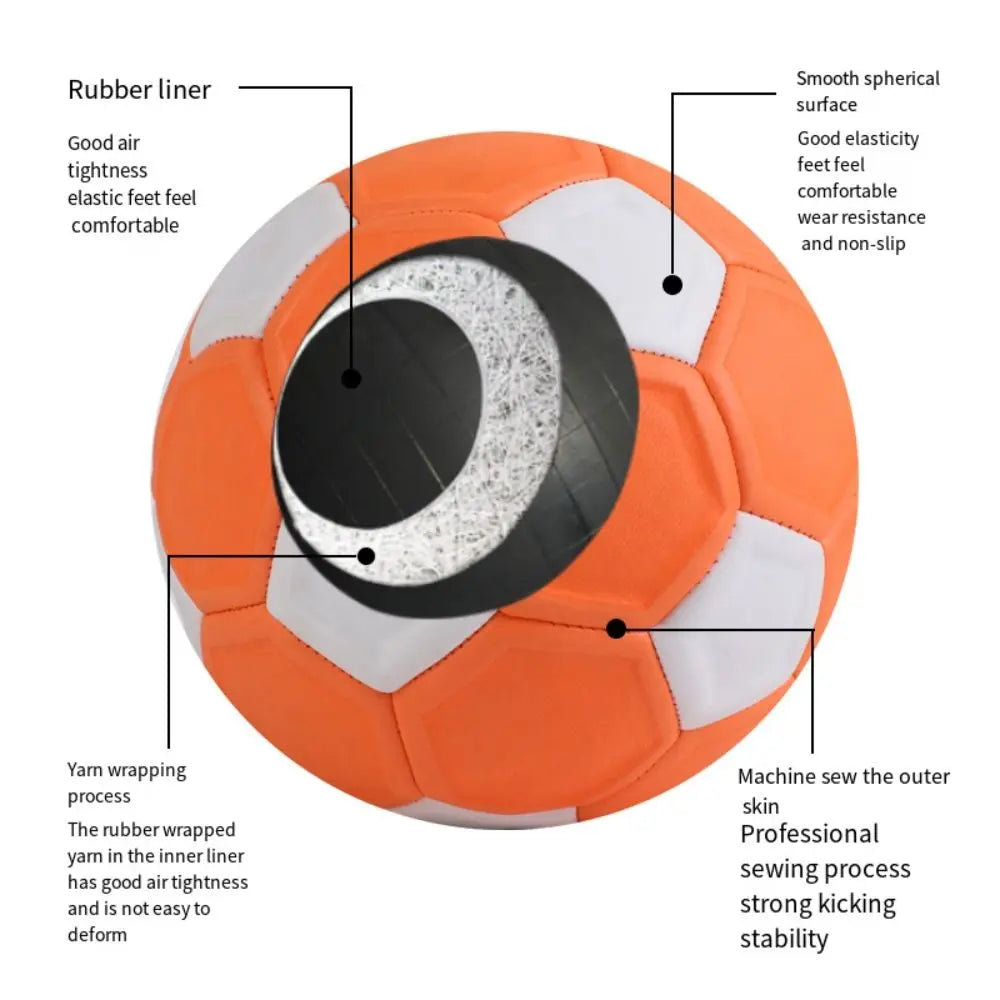 Great Size 3/4/5 Curve Soccer Ball Recreational Orange Youth Football Sport Toy Curve Lines Match Football Outdoor Match