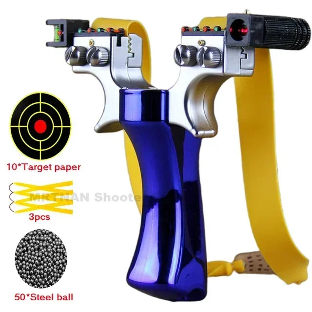 Powerful Laser Slingsshot Upgrade Outdoor Shooting Catapult Double Screw Quick Pressure Rubber Band Hunting Slingshot