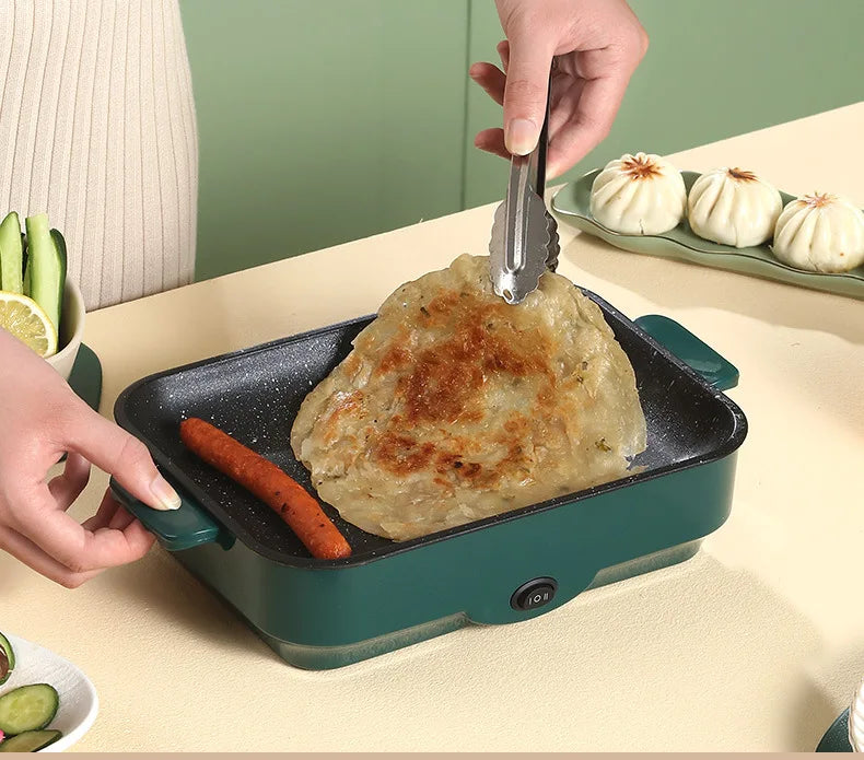 Multifunctional Electric BBQ Grill 26cm Square Mini Electric Baking Tray Pancake Steak Electric Wok  Kitchen Fry Pan Baking Tray