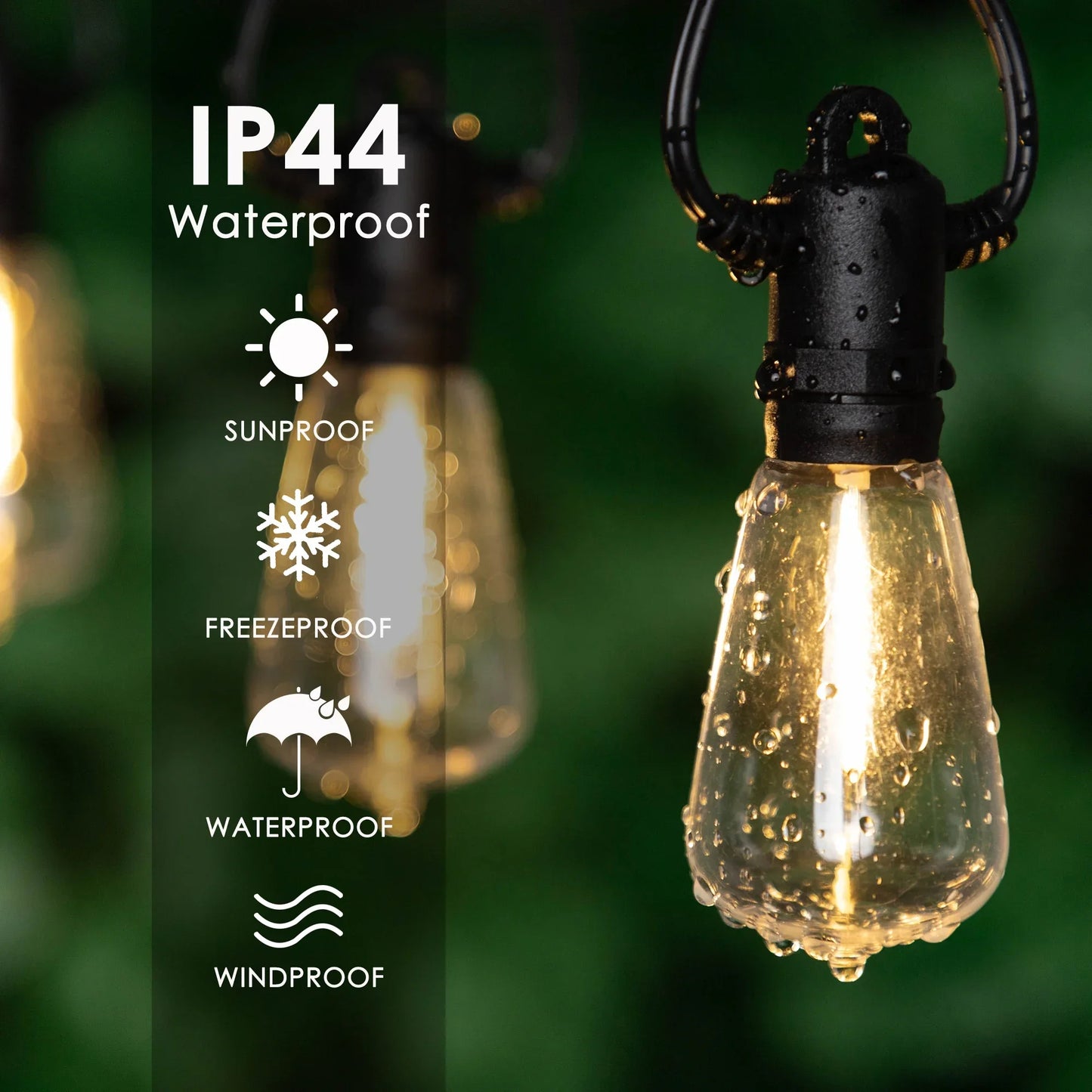 Waterproof Outdoor Solar Light Garden ST38 1200MAH LED Solar Lighting Garland Shatterproof 25ft 32ft Solar Street String Lights