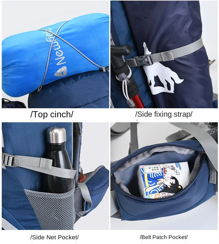 60L Large Hiking Mountaineering Backpack Climbing Hiking Backpack Camping Backpack Sport Outdoor Rucksack Bag For MEN