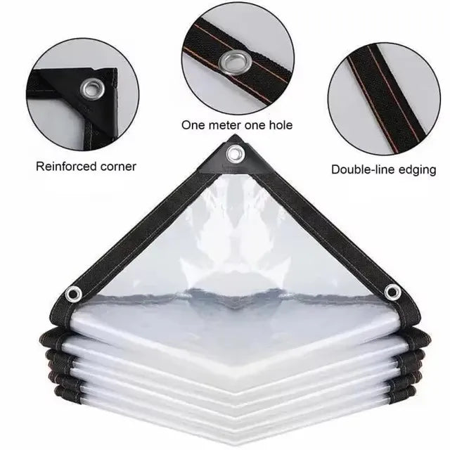Transparent Waterproof Tarpaulin Garden Rainproof Clear Poly Tarp Plant Cover Insulation Shed Cloth with Grommets