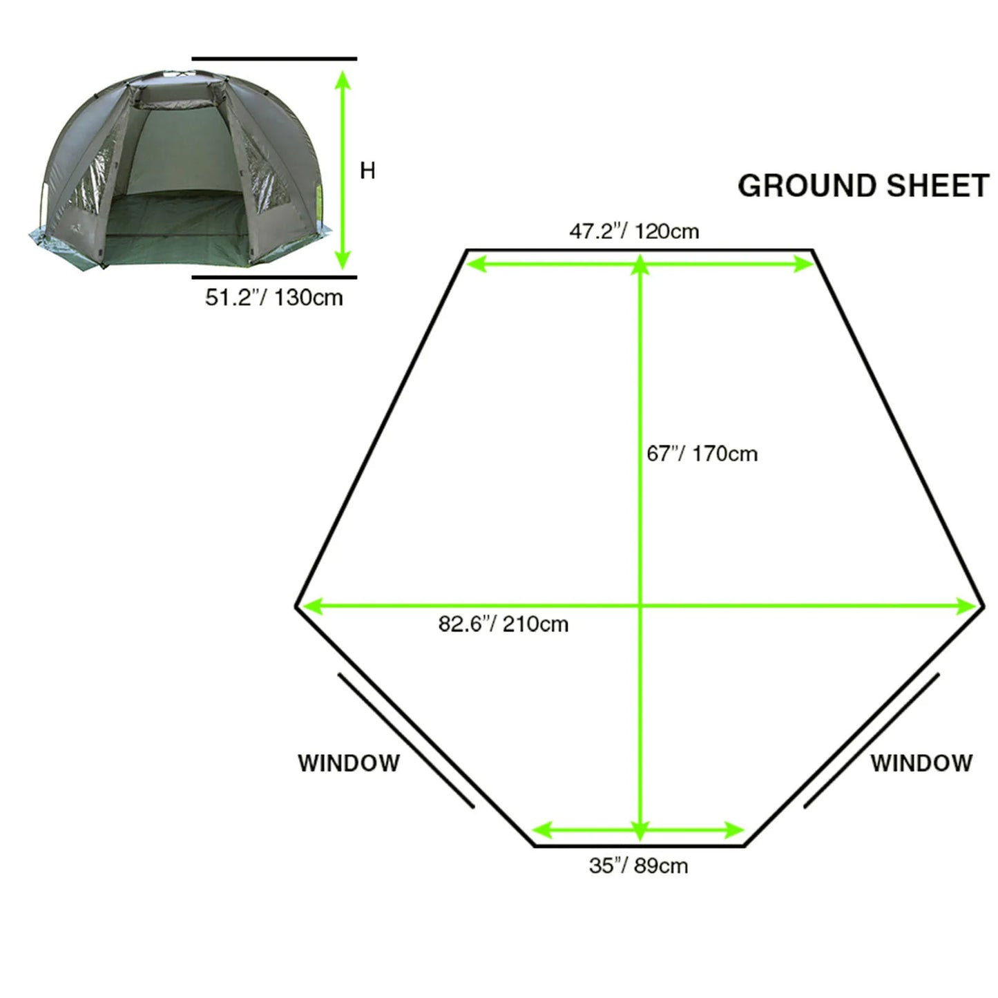 1-2 Person Carp Fishing Bivvy Shelter Tent for Outdoor Camping Hunting Travel Adventure Quick Erect Waterproof Rainproof Green