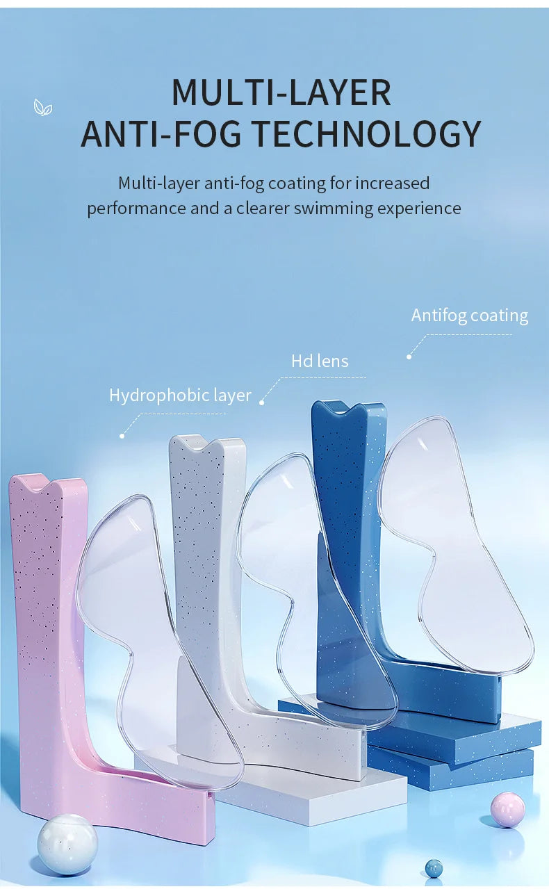 Kids Swimming Goggles for Boys & Girls (3-15 Years) - Big Frame HD View, Anti-Fog, No-Leak, Comfortable Silicone Swim Goggles