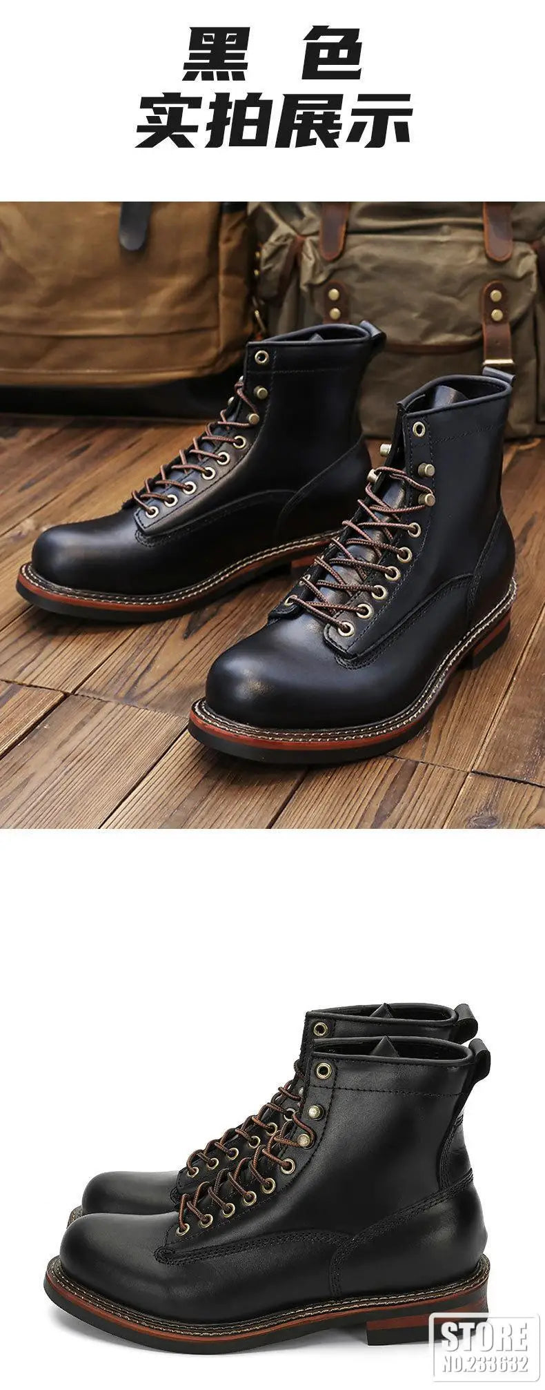 New Arrival! Vintage Motorcycle Boots Casual Men Ankle Boots Cowhide Leather Shoes Wedge Tooling Desert Boots Motorcycle Shoes