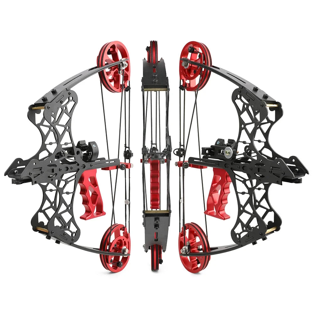 35 Lbs Compound Bow Dual Purpose 6061 Aluminium Wheels Grip Let Off 80% Shooting Arrows Steel Archery Hunting Target Bow