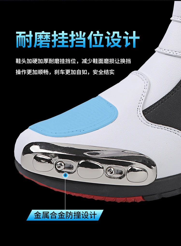 36-47 Leather Motorcycle Boots Men Anti-slip Motorcyclist Shoes Adventure Touring Motocross Bike Boots Motorcycle Accessories