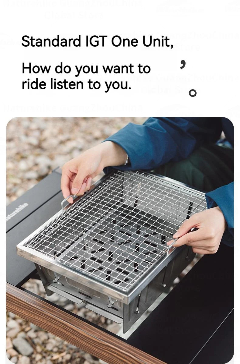 Naturehike Folding Grill Barbecue Stove Firewood Camping Picnic Cookware Accessories Portable Stainless Steel IGT Table Heater