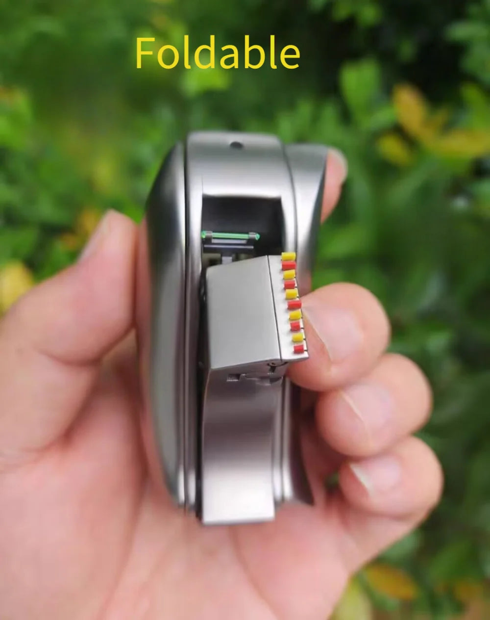 High Quality Titanium Alloy Slingshot Folding Bow Flat Rubber Band Catapult Outdoor Hunting Competition Practice Shoot Hunting