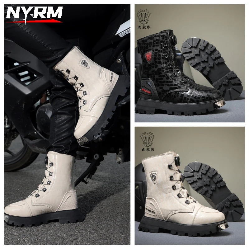 Motorcycle Wear-resistant Drop-proof Boots Women Motorbike Riding Shoes Breathable Biker Boots Motorboats Motorcycle Shoes Bota