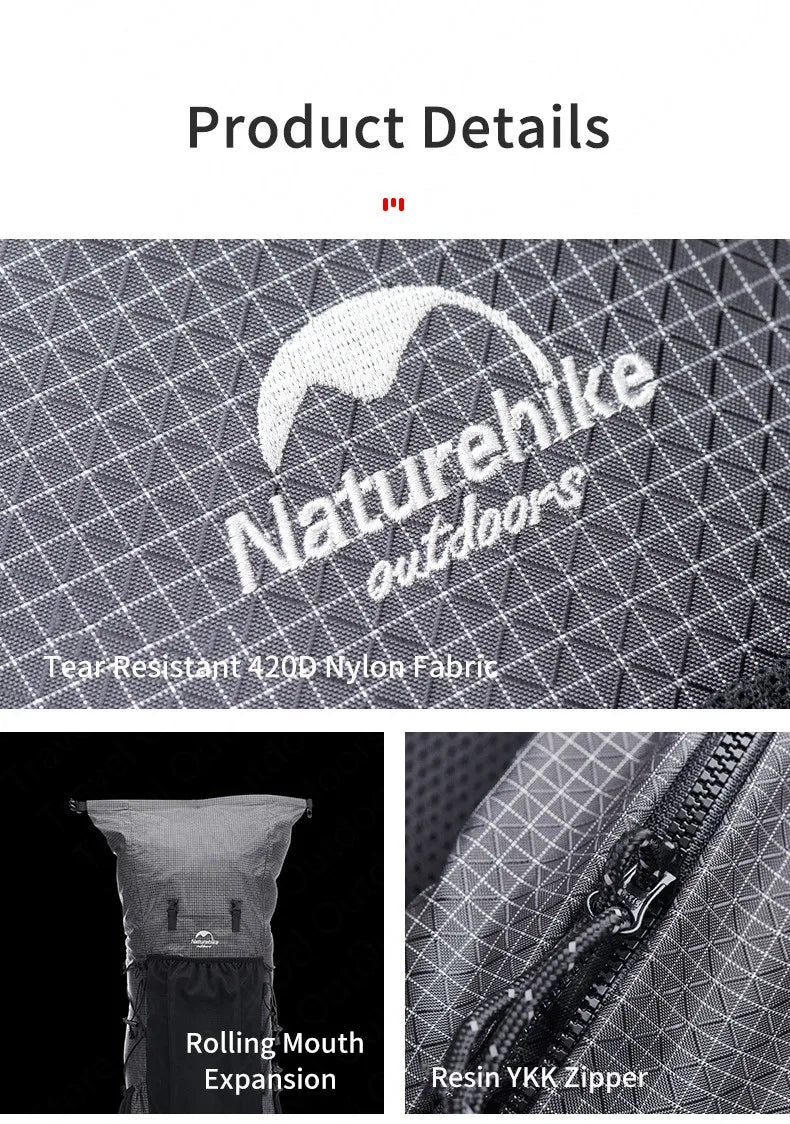 Naturehike Rock Series Outdoor Bags 60L Travel Backpacks Large Capacity 60+5L Hiking Packs Aluminum Frame Hiking Bag