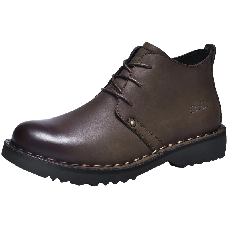 VIPOL Tooling Boots for Men Retro Leather Shoes Comfortable Platform Leisure Flats Classics Outdoor Leisure Men's Boot