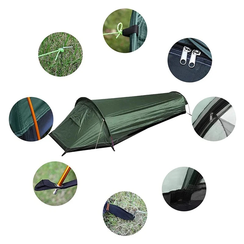 800g Ultralight Tent 1 Person Backpacking Tent for Tourism Cycling Camping Tent Waterproof Sleeping Bag Car Travel Equipment