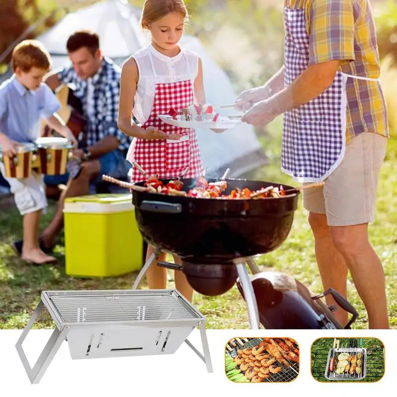 Portable Outdoor Camping Folding stove stainless steel Barbecue brazier charcoal barbecue smokeless folding barbecue stove