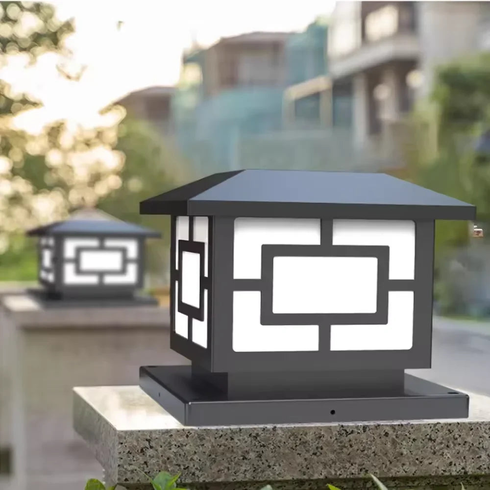 Outdoor Led Solar Garden Lights Dimming Timed Column Light Post Lamp Pillar Light Modern LED for Home Villa Garden Patio Decor