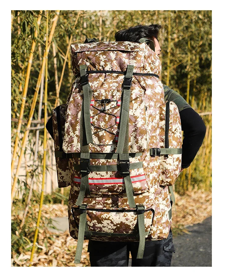 130L Hiking Camping Backpack Travel Large Luggage Bag Men Trekking Outdoor Sports Pack Molle Trekking Rucksack for Men Big Bag