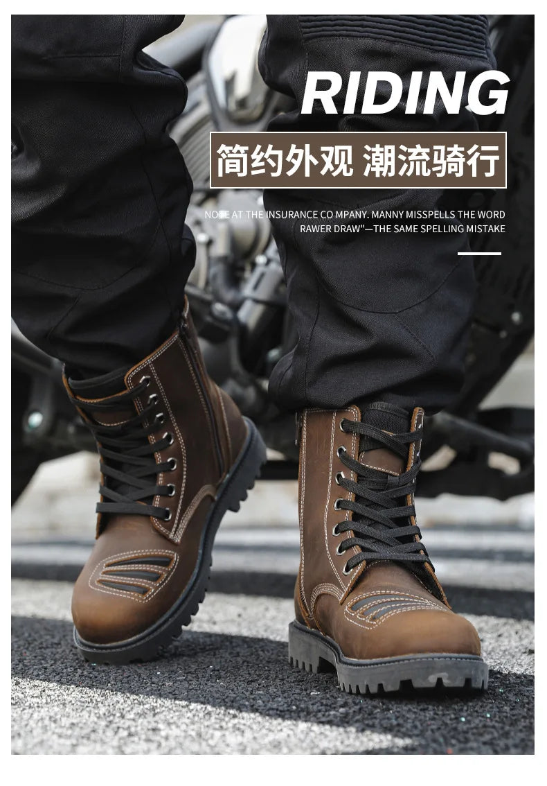 Motorcycle Riding Shoes High Top Motorcycle Boots Breathable Anti Fall Knight Equipment Road Racing Boots Motocross Boots