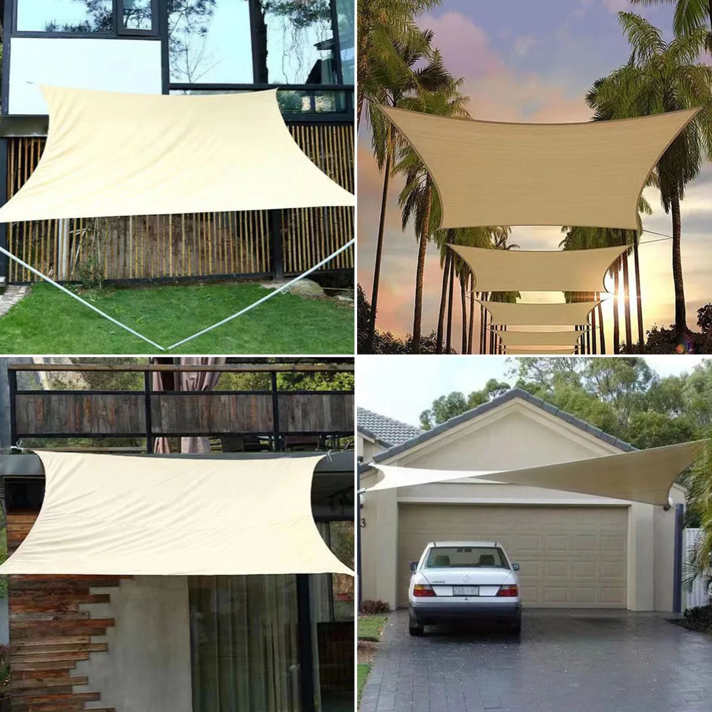 3x5m 3x6m 4x5m outdoor waterproof and UV shade sail 300D Oxford cloth shade canvas garden terrace canopy camping sun shelter