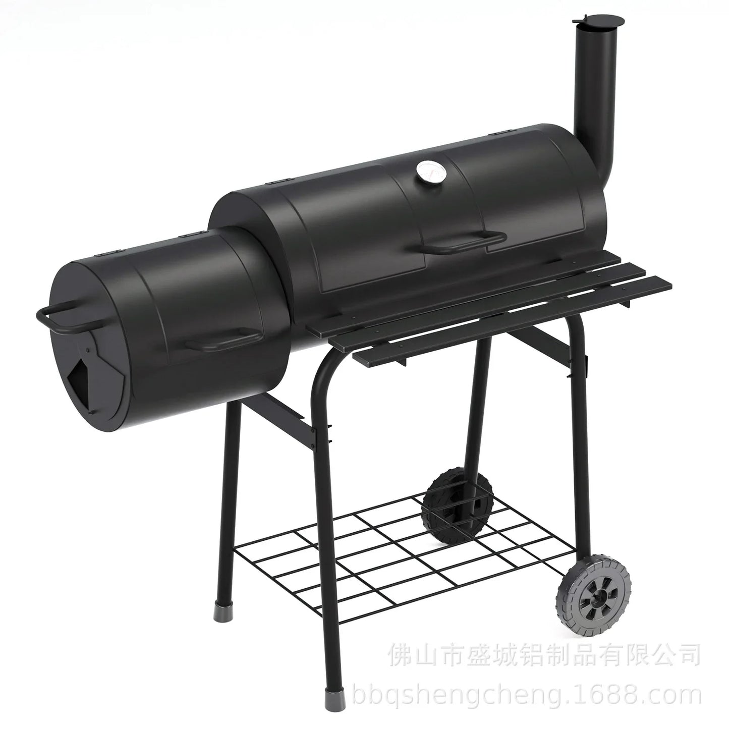 Portable Offset Smoker with Wheels - BBQ Cart for Outdoor Grilling, Versatile Smoking & Barbecue Equipment