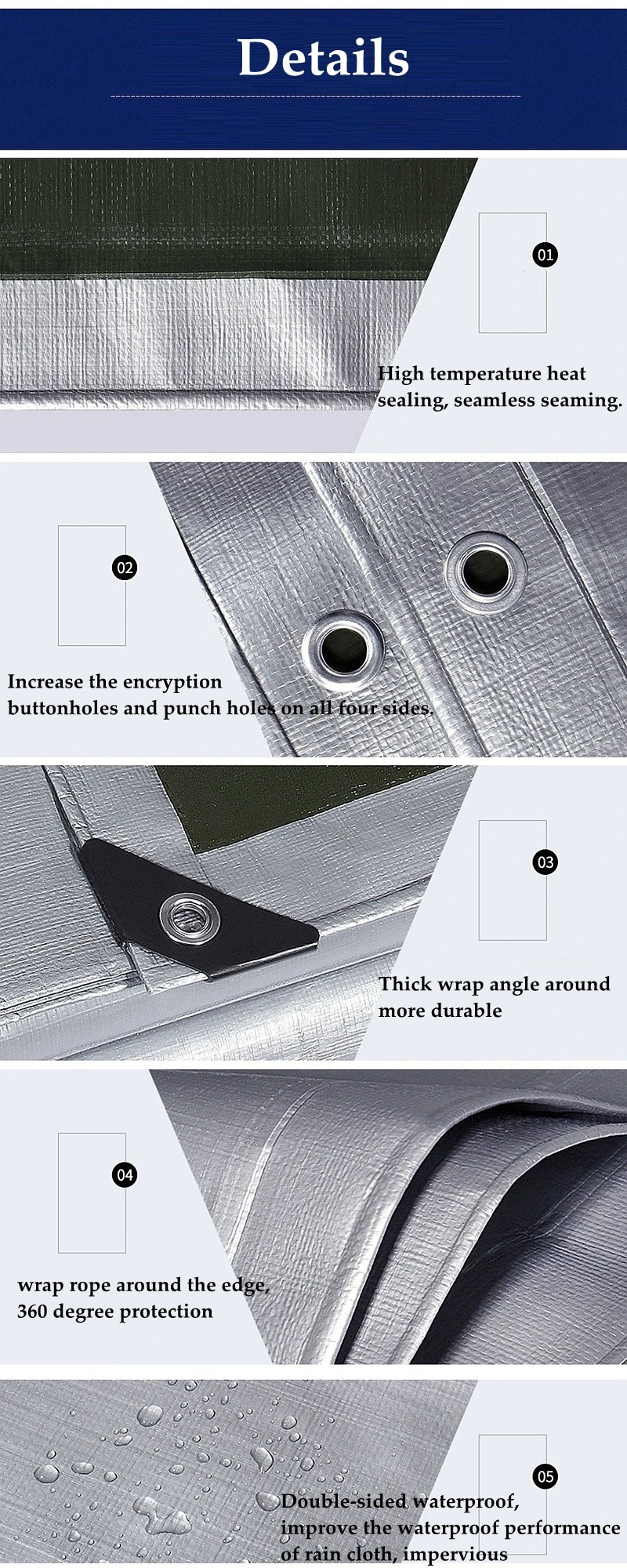 Tarpaulin Garden Cover Waterproof Awning Awning Canvas Oil Cloth Waterproof Canopy for Garden Plants, 0.32mm, Made of Polyethyle