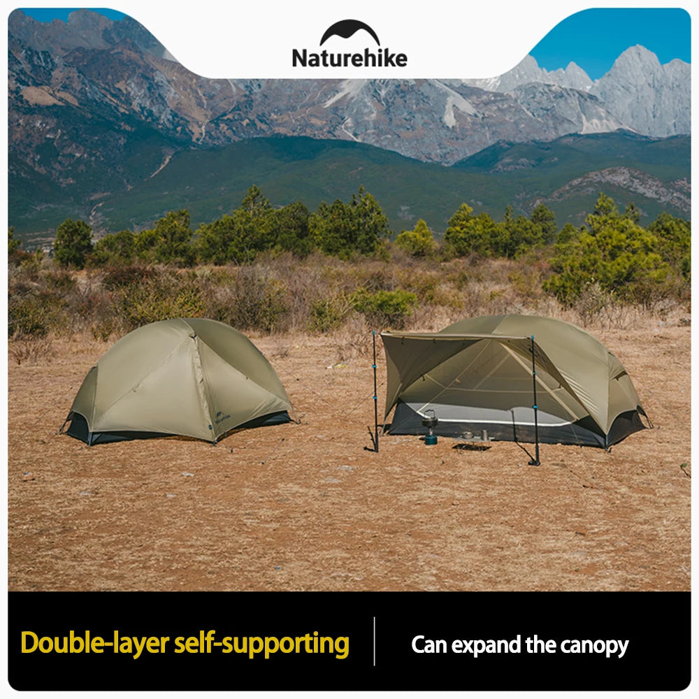 Naturehike Mongar UL 2 Person Backpacking Tent 15D Ultralight Travel Tent Waterproof Hiking Survival Outdoor Camping Tent