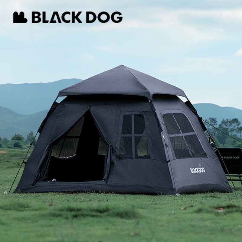 Naturehike BLACKDOG Automatic Tent Black Coating Two Doors Four Windows Camping Outdoor Sunscreen Waterproof Quick Opening Tent