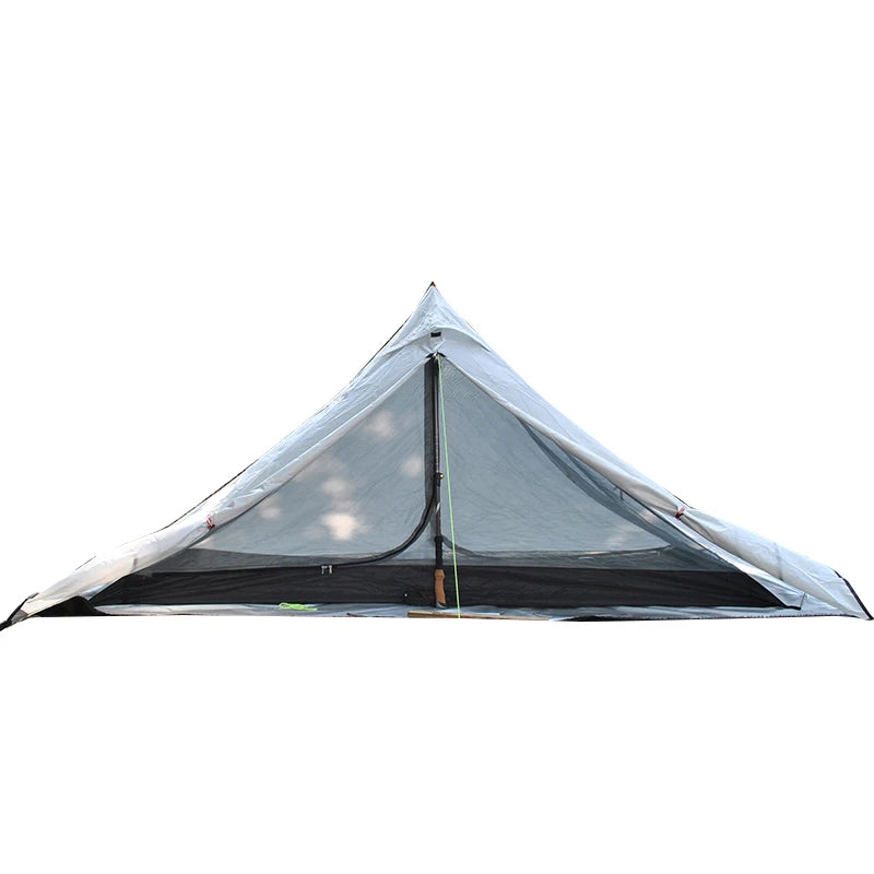 Ultralight Outdoor Backpacking Camping Tent, Trekking Pole Tent, Lightweight Poleless Tent, Waterproof, 1-2 Person, NO POLE