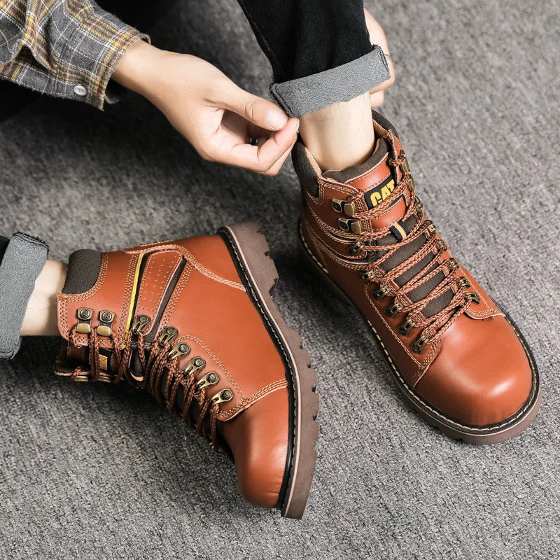 Hot Selling Men's And Women's Motorcycle Boots, Genuine Leather Couple's Workwear Boots, Outdoor Hiking Boots, Hiking Boot, Cyc