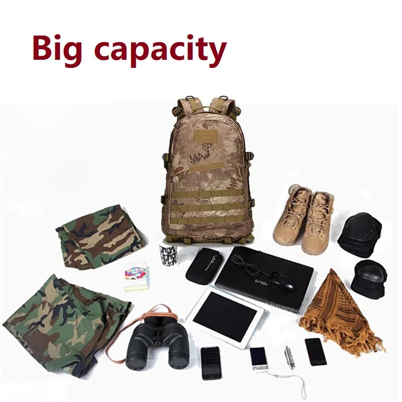Men's Tactical Backpack Army Molle Assault Bag Outdoor Hiking Trekking Camping Hunting Bag Multicam Camouflage Backpack Mochila