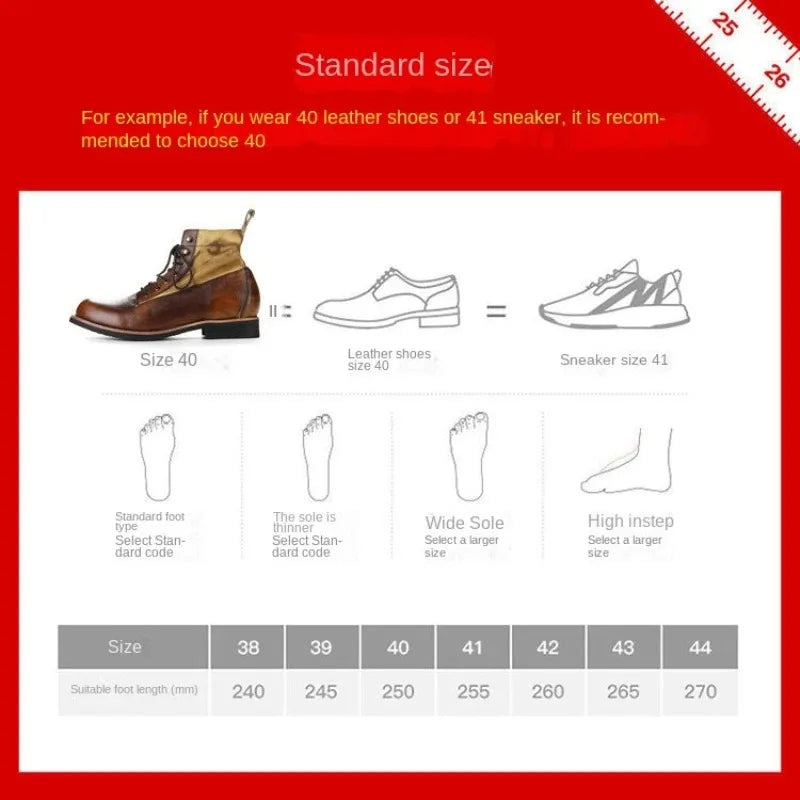 Four Seasons Boots Retro Work Boots Men's Trendy British Motorcycle Shoes Paratrooper Boots Extra Large Size 38-48