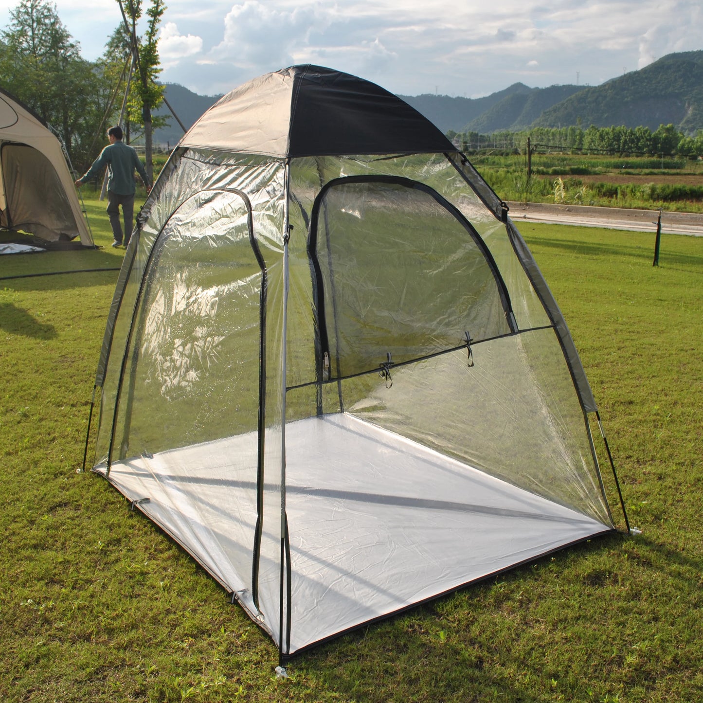 Sports Tent All Weather Clear Sport Shelter Waterproof and Windproof with Detachable Top Cover Rain Tent,PVC tent,Warm keep tent