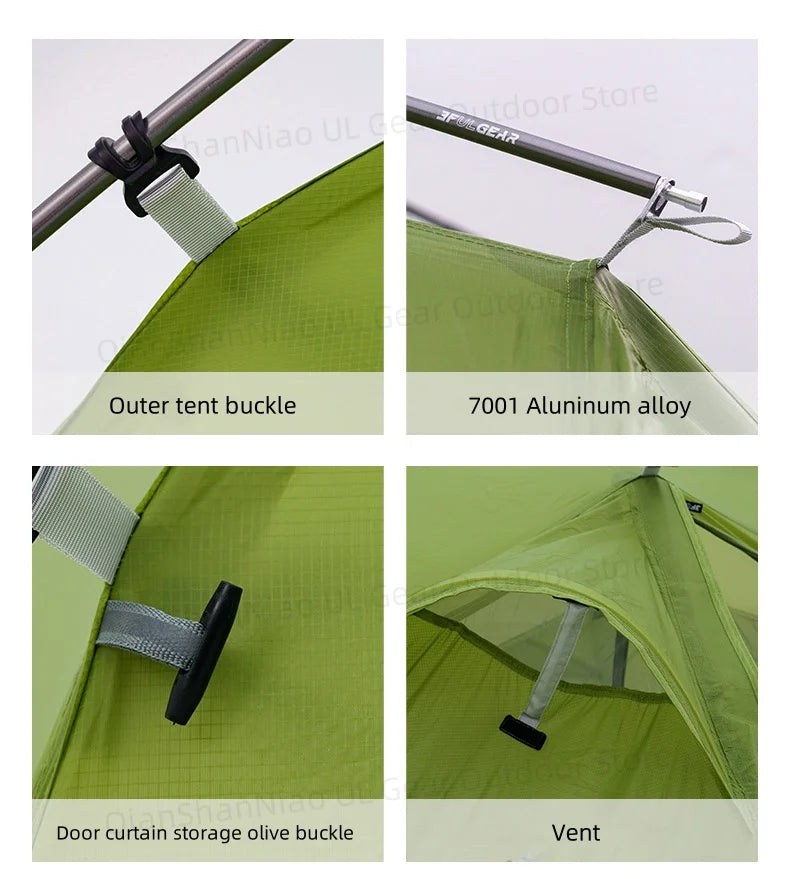 3F UL Gear Taiji 1 Tent Ultralight Single Person Outdoor Camping Tourism Tent Mountaineering Windproof Hiking Tent 1 Person