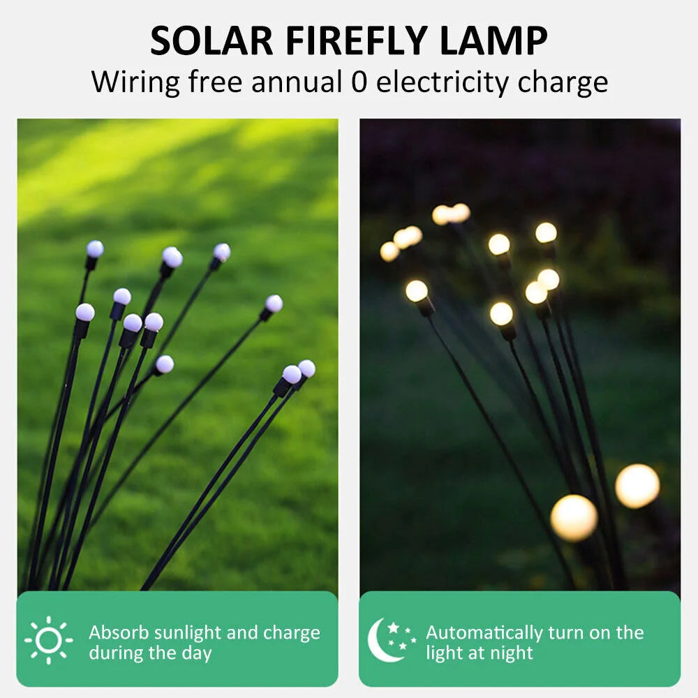 8/10LED Solar Light Outdoor Garden Decoration Landscape Lights Firework Firefly Lawn Lamps Country House Balcony Decor Lamp