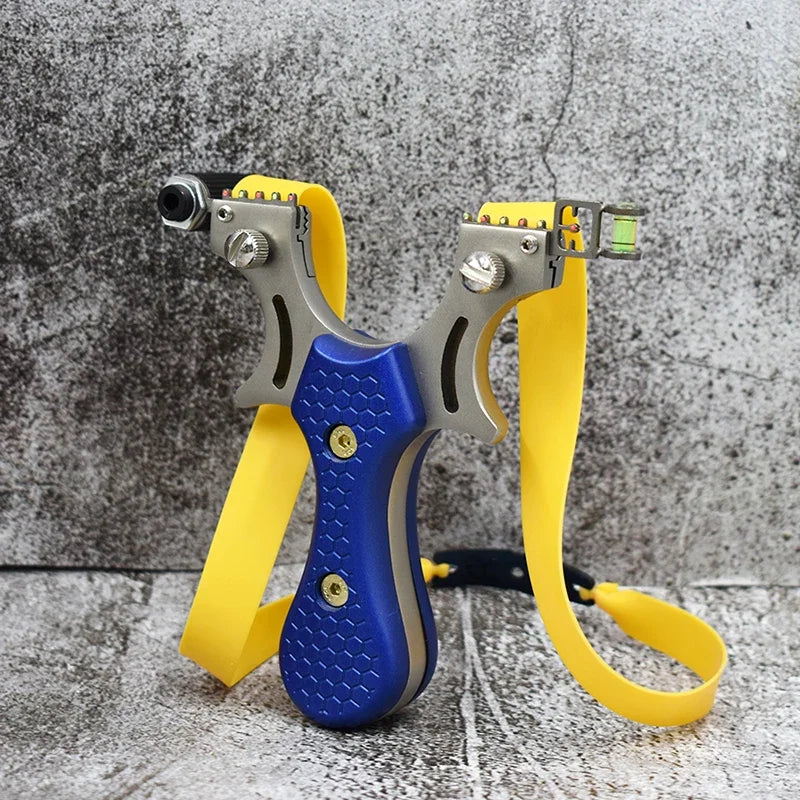 Professional Slingshot Outdoor Stainless Steel Hunting Catapult with ABS Patch Handle Using Flat Rubber Band Shooting