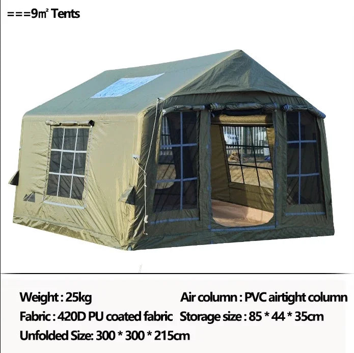 9㎡ Large Inflatabe Roof Tents with PVC Inflatable Columns Set Campsite Rainproofing Marquee UVA Protection Outdoor Camping Tools