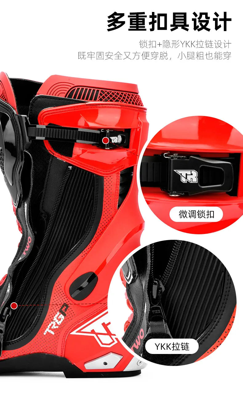 TR Motorcycle Long Boots Motocross Off-Road Rally Professional Racing Boots Motorbike Rider Biker Shoes Protection Equipment