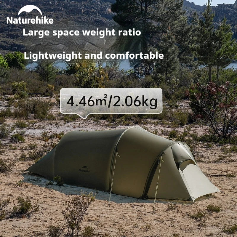 Naturehike Opalus UL Tunnel Tent 2-3 Person 15D Nylon 4 Season Hiking Tent Lightweight Large Space Outdoor Travel Camping Tent
