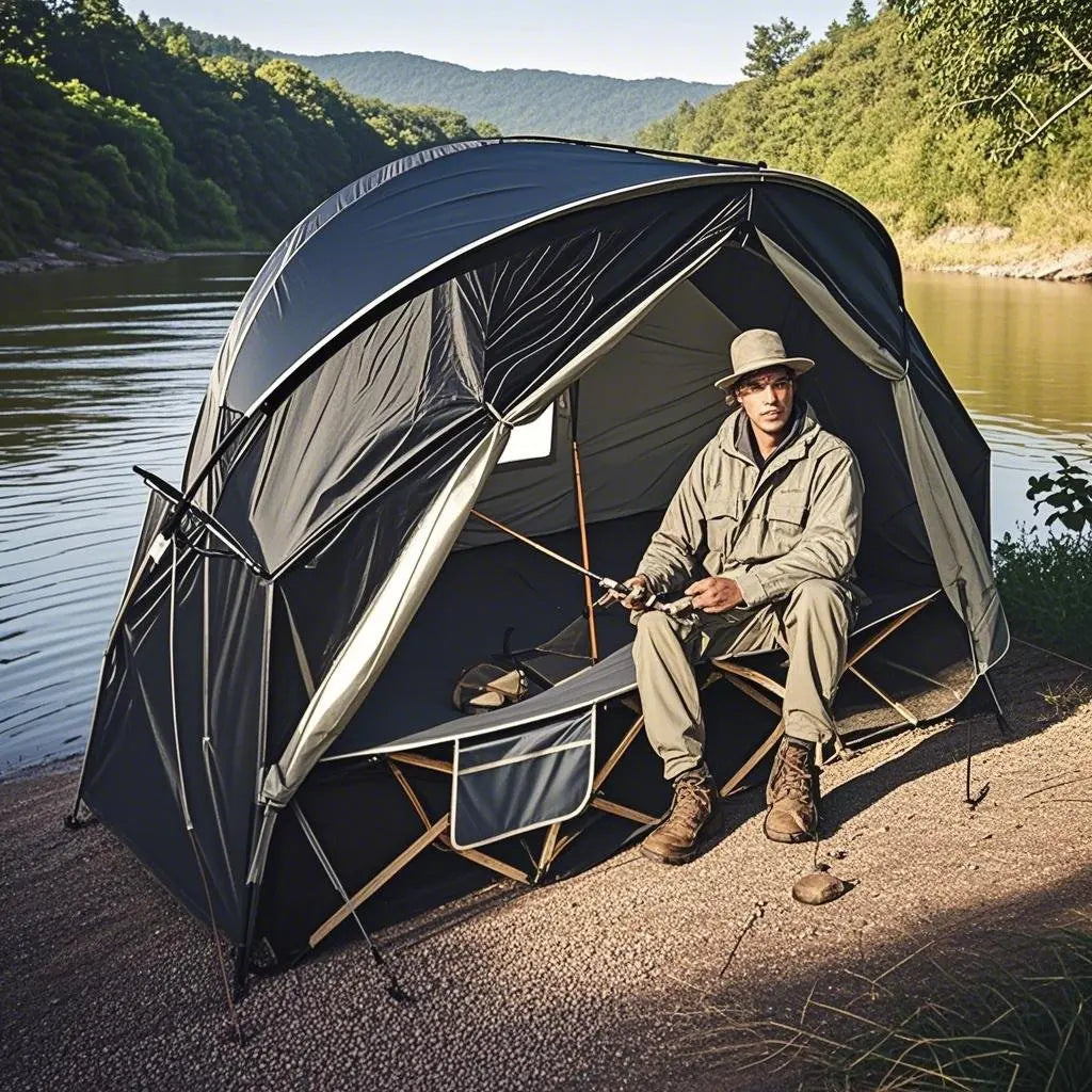 4-in-1 Camping Cot Tent, Backpacking 1 Person Camping Tent, Tent Cot Folding Off the Ground Tent,Fishing Tent,Sleeping Bed Tent