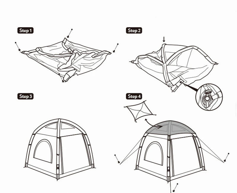 Naturehike Ango Air Outdoor Silver Coated Sunscreen Inflatable Tent Portable Camping Large Space Folding Tent Park Family Tent