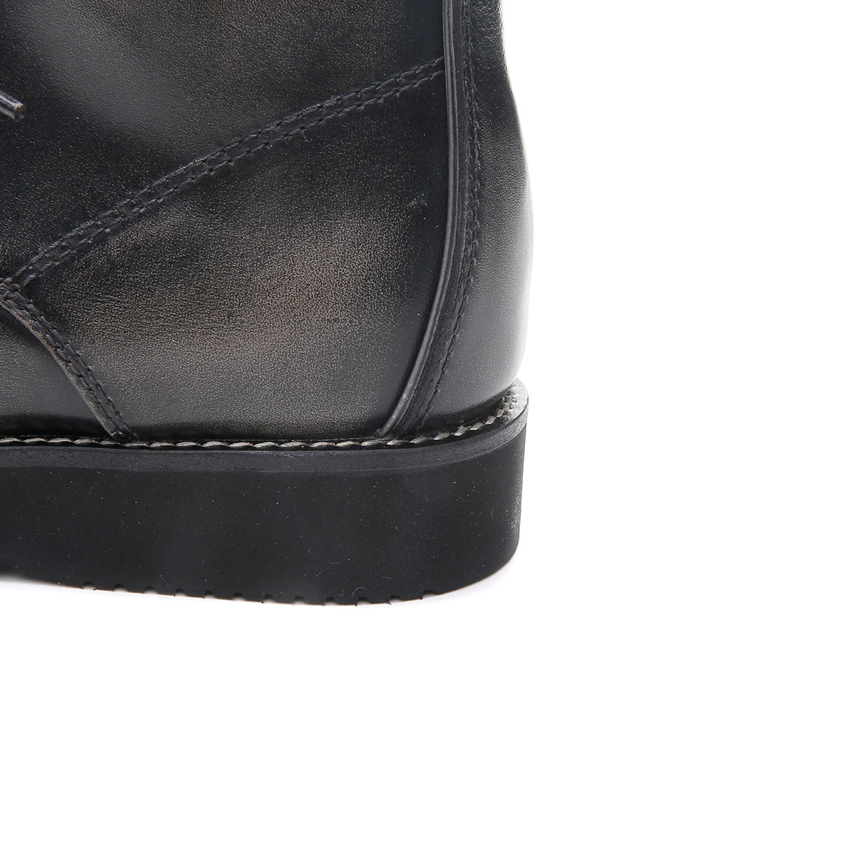 ARCX Men's Vintage Black Genuine Leather Motorcycle Racing Boots, Retro Style Riding Footwear for Men, Durable Cowhide Car Shoe