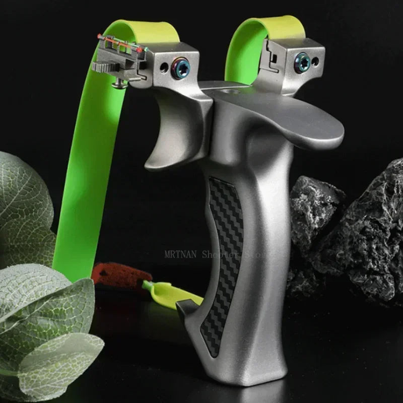 High Precision Metal Alloy Slingsshot Rubber Band Powerful Slingshot Outdoor Hunting Shooting Competition Catapult